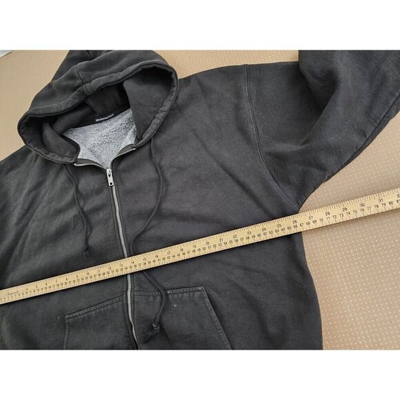 Brandy Melville Sweater Womens One Size Gray Solid Oversized Hoodie Full Zip - Picture 6 of 11